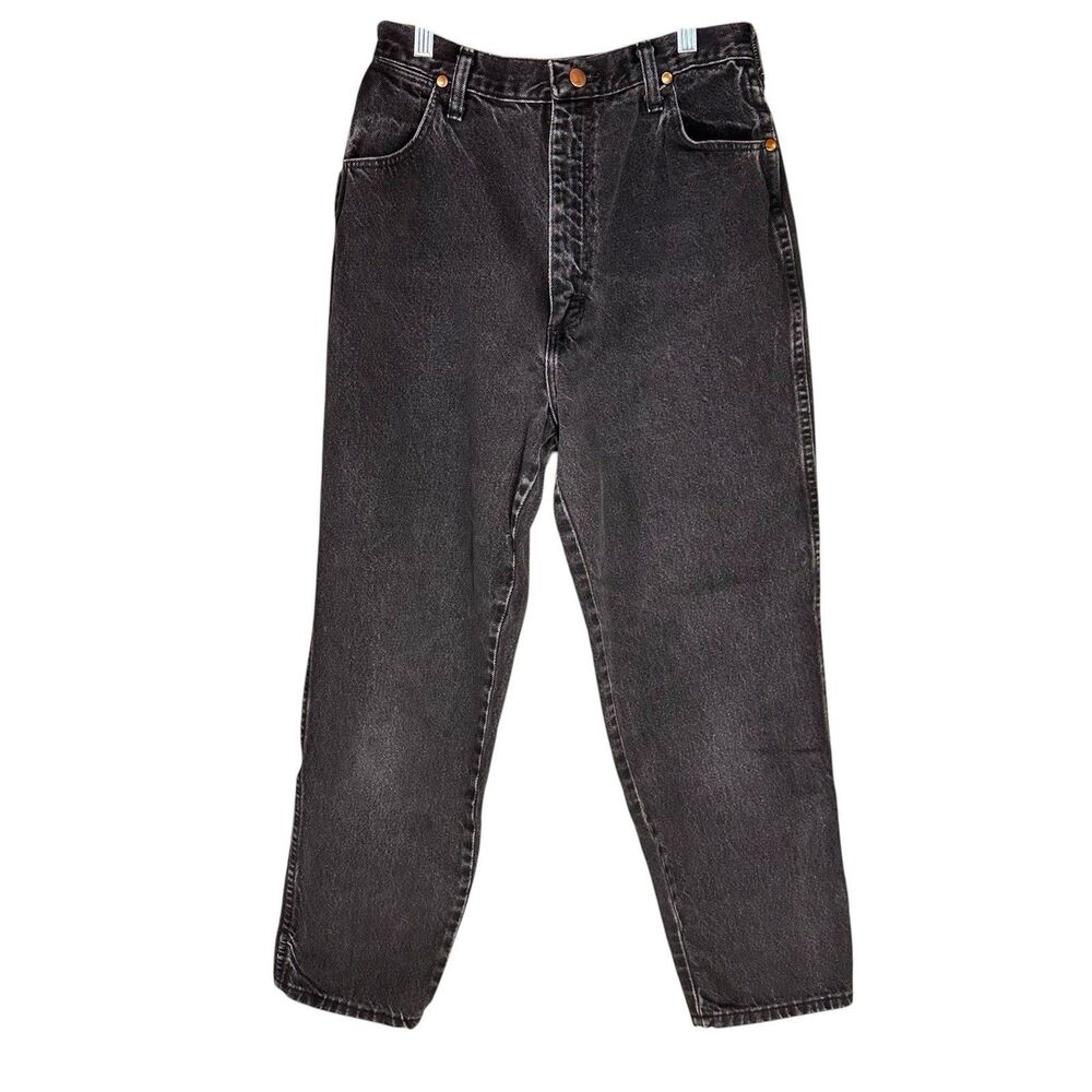 Vintage 90’s Wrangler Jeans Womens 13/14x30 Black High Rise Mom USA Made 26x30